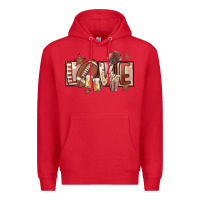 Red football love Premium Hoodie - FaDigitalArtStudio