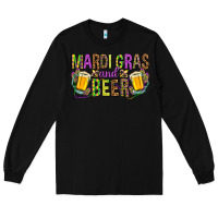 Black mardi gras and beer hjf Long Sleeve Tee - HowdyJamesFarm