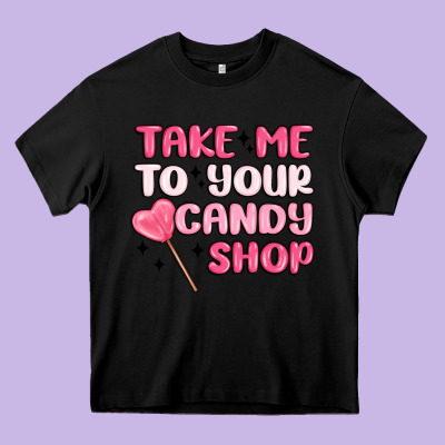 Take Me To Your Candy Shop Heavy Core Tee Designed By Maliassmallbusiness
