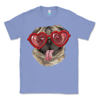 Colony Blue Pug with love glasses Classic Tee - RanaPortraitStore