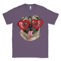 Lavender Pug with love glasses Classic Tee - RanaPortraitStore