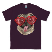 Plum Pug with love glasses Classic Tee - RanaPortraitStore