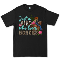 Black just a girl who loves horses Premium Tee - MaliasSmallBusiness