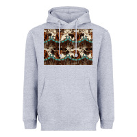 Heather Grey Longhorn Cow Pattern Heavyweight Hoodie - CowhideDigitalArt