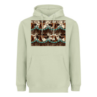 Matcha Longhorn Cow Pattern Heavyweight Hoodie - CowhideDigitalArt