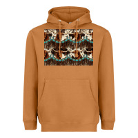 Meerkat Longhorn Cow Pattern Heavyweight Hoodie - CowhideDigitalArt