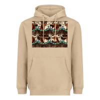 Mushroom Longhorn Cow Pattern Heavyweight Hoodie - CowhideDigitalArt