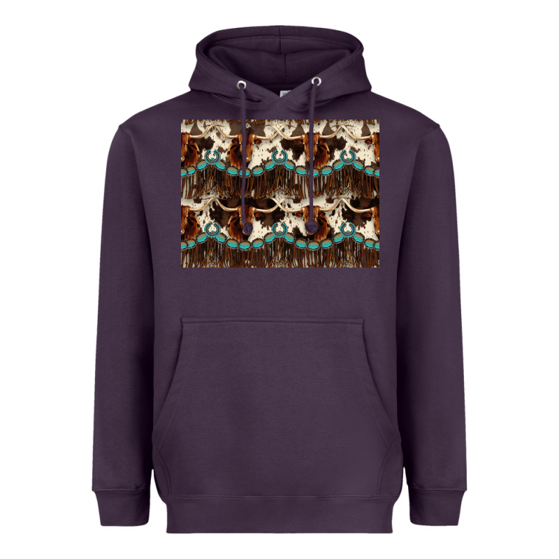 Longhorn Cow Pattern Heavyweight Hoodie by CowhideDigitalArt | Teevron