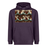Plum Longhorn Cow Pattern Heavyweight Hoodie - CowhideDigitalArt