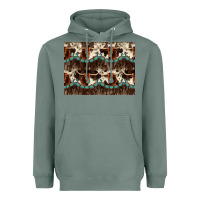 Sage Longhorn Cow Pattern Heavyweight Hoodie - CowhideDigitalArt