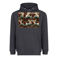 Smoke Longhorn Cow Pattern Heavyweight Hoodie - CowhideDigitalArt