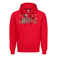 Red skeleton all you need is love Zipper Hoodie - FaDigitalArtStudio