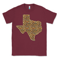 Burgundy Western Texas Map Leopard Pattern Classic Tee - Bettercallsaul