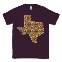 Plum Western Texas Map Leopard Pattern Classic Tee - Bettercallsaul