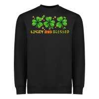 Black St. Patrick's Day lucky and blessed Heavyweight Sweatshirt - HowdyJamesFarm