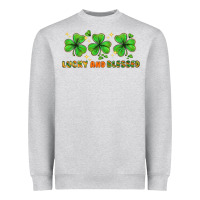 Heather Grey St. Patrick's Day lucky and blessed Heavyweight Sweatshirt - HowdyJamesFarm