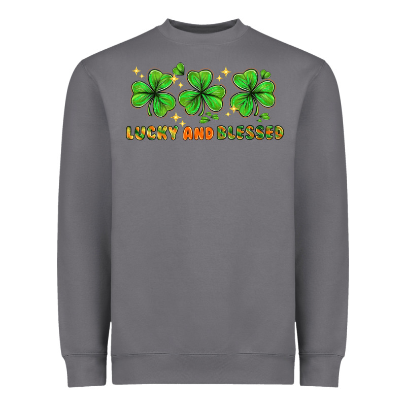 St. Patrick's Day Lucky And Blessed Heavyweight Sweatshirt by HowdyJamesFarm | Teevron