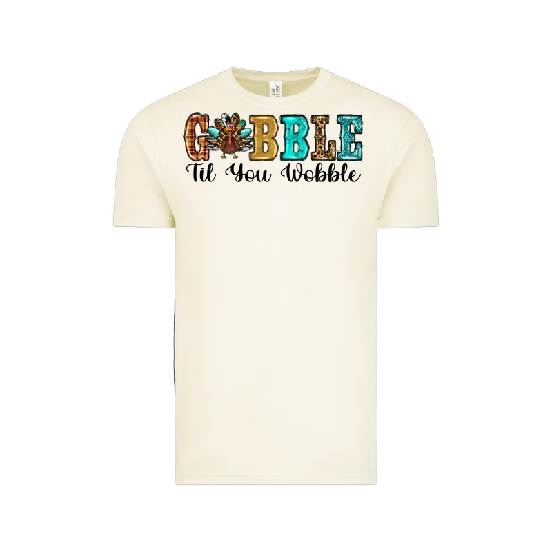Gobble Til You Wobble Thanksgiving Turkey Vintage Tee by RanaPortraitStore | Teevron