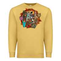 Antique Gold Fall Vibes Premium Sweatshirt - CowhideDigitalArt