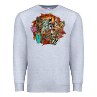 Heather Grey Fall Vibes Premium Sweatshirt - CowhideDigitalArt