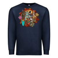 Navy Fall Vibes Premium Sweatshirt - CowhideDigitalArt