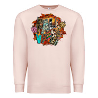 Pale Pink Fall Vibes Premium Sweatshirt - CowhideDigitalArt