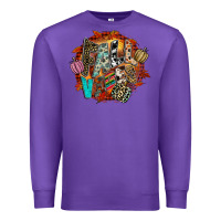 Purple Fall Vibes Premium Sweatshirt - CowhideDigitalArt