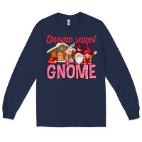 Navy Gnome sweet gnome Valentine's Day Long Sleeve Tee - HowdyJamesFarm
