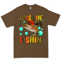 Cacao wishing i was fishing Premium Tee - MaliasSmallBusiness