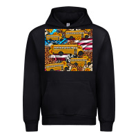 Black school bus American flag sunflower cowhide leopard Urban Hoodie - Artiststas