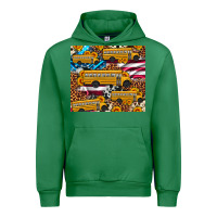 Emerald school bus American flag sunflower cowhide leopard Urban Hoodie - Artiststas