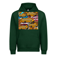 Forest Green school bus American flag sunflower cowhide leopard Urban Hoodie - Artiststas