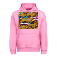 Fuchsia Pink school bus American flag sunflower cowhide leopard Urban Hoodie - Artiststas