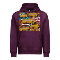 Mauve Wine school bus American flag sunflower cowhide leopard Urban Hoodie - Artiststas