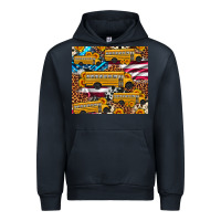 Navy school bus American flag sunflower cowhide leopard Urban Hoodie - Artiststas