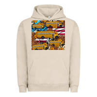 Pigment French Oak school bus American flag sunflower cowhide leopard Urban Hoodie - Artiststas