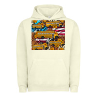 Pigment Pistachio school bus American flag sunflower cowhide leopard Urban Hoodie - Artiststas