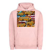 Pigment Salmon school bus American flag sunflower cowhide leopard Urban Hoodie - Artiststas