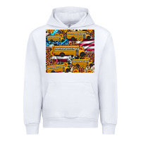 White school bus American flag sunflower cowhide leopard Urban Hoodie - Artiststas