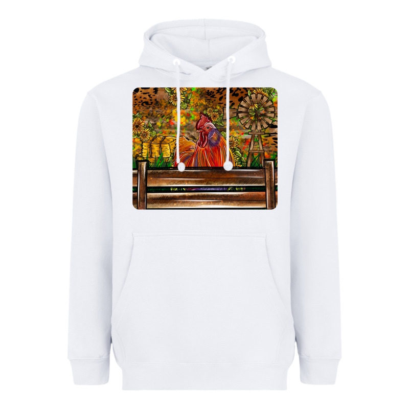 Farm Life Rooster Heavyweight Hoodie by CowhideDigitalArt | Teevron