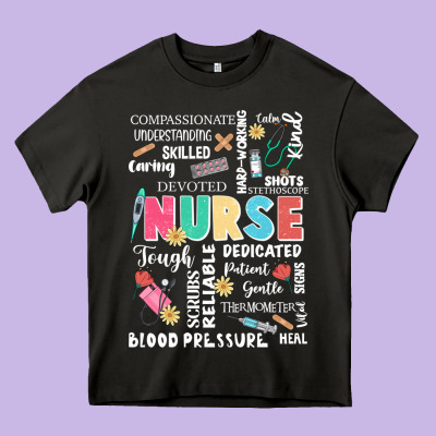Nurse Word Heavy Core Tee Designed By Jahusdesignshop