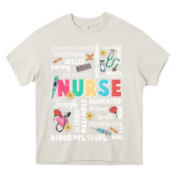 Cream nurse word Heavy Core Tee - JahusDesignShop