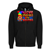 Black Love Gnomes No Bounds Zipper Hoodie - BundleAndBundleShop