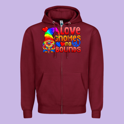 Love Gnomes No Bounds Zipper Hoodie Designed By Bundleandbundleshop