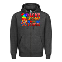 Charcoal Heather Love Gnomes No Bounds Zipper Hoodie - BundleAndBundleShop