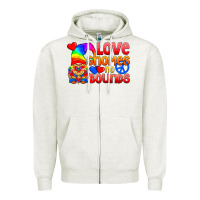 Oatmeal Heather Love Gnomes No Bounds Zipper Hoodie - BundleAndBundleShop