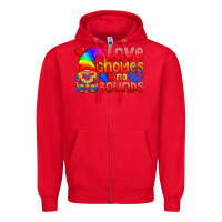 Red Love Gnomes No Bounds Zipper Hoodie - BundleAndBundleShop