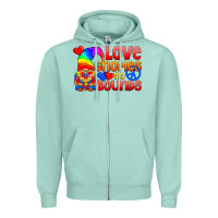 Seafoam Love Gnomes No Bounds Zipper Hoodie - BundleAndBundleShop