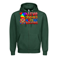Sports Green Love Gnomes No Bounds Zipper Hoodie - BundleAndBundleShop