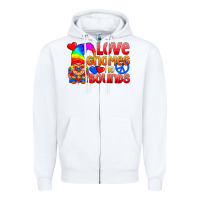 White Love Gnomes No Bounds Zipper Hoodie - BundleAndBundleShop